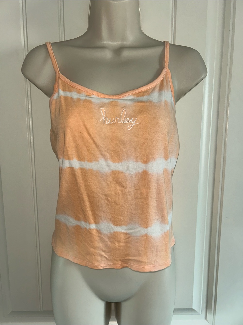 NWT Hurley Peach Tie-Dye Spaghetti Strap Tank Top Sz XL